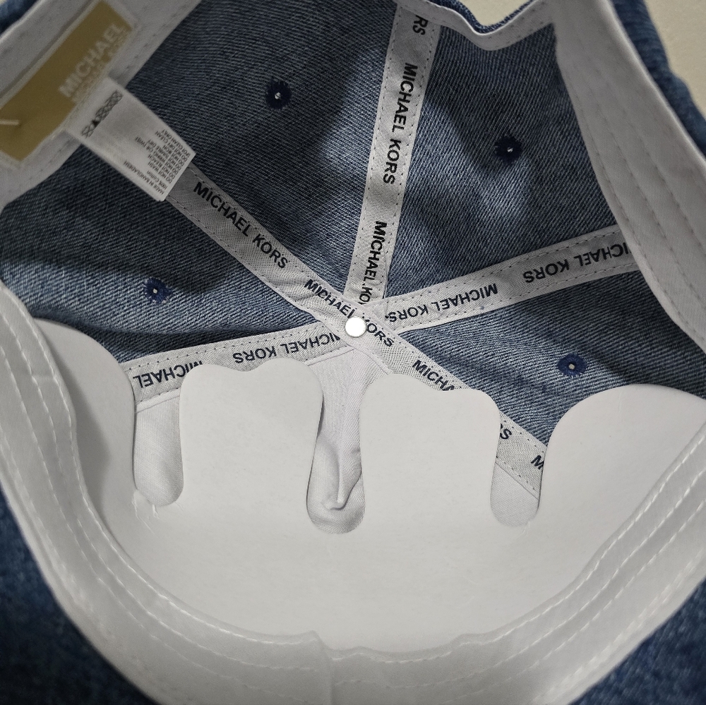 Michael Kors Denim MK Logo Baseball Cap in Blue - Picture 5 of 7